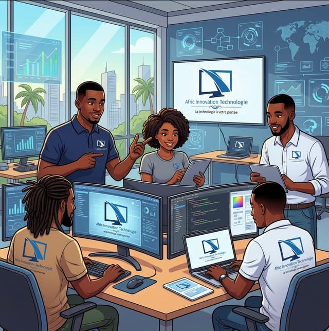 Équipe Afric Innovation Technologie au travail